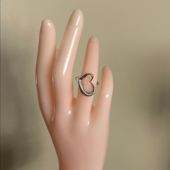 Tiffany & Co. Open Heart Ring Elsa Peretti Sterling Silver 925 Size 6 VGUC - Picture 3 of 10